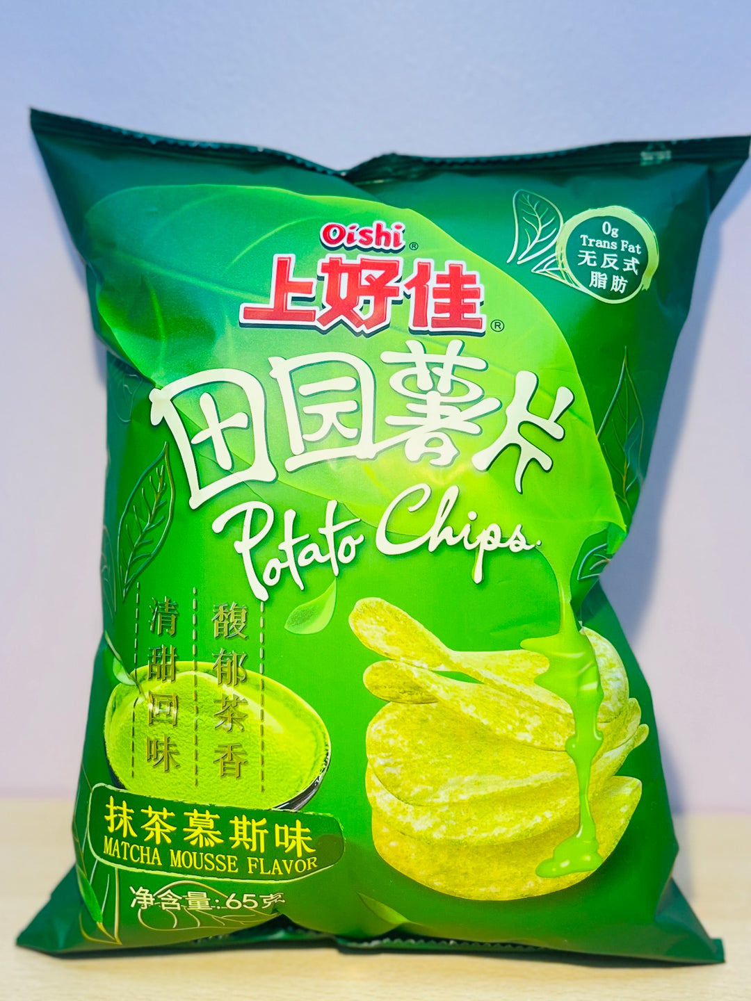 上好佳薯片抹茶慕斯味65g Oishi Potato Chips Matcha Mousse Flavour