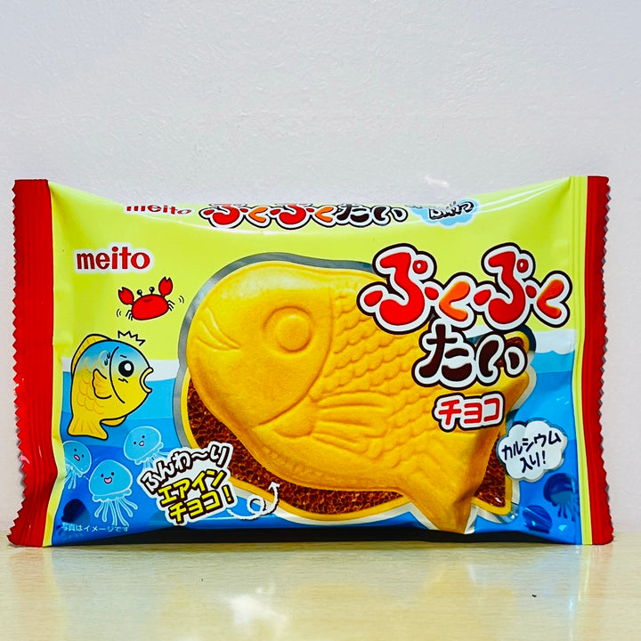 名糖鲷鱼烧巧克力味16.5g Meito Puku Puku Tai Choco Monaka Fish Shape Chocolate