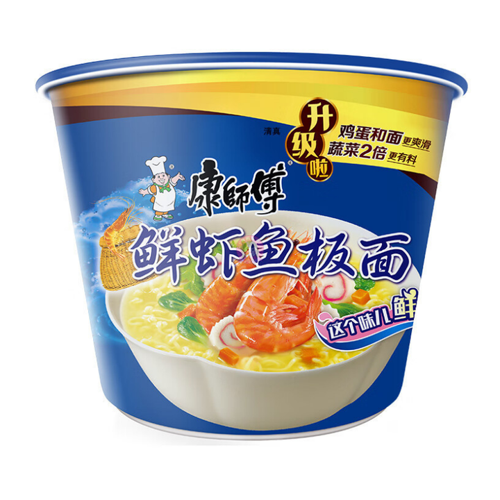 康师傅鲜虾鱼板桶面101g MK Fish and Shrimp Noodle