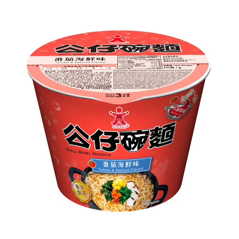 公仔番茄海鲜面桶111g Doll Tomato & Seafood Flavour Bowl