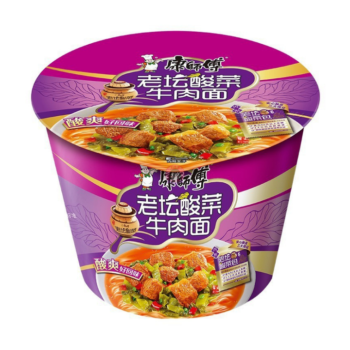 康师傅老坛酸菜牛肉面桶122g MK Pickled Beef Flavour Noodle