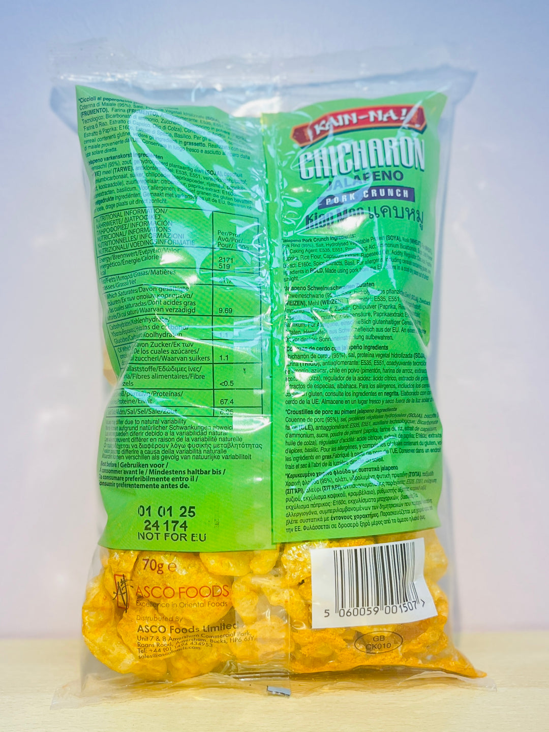 Kain-Na Chicharon Pork Crunch Jalapeno Flavour 70g