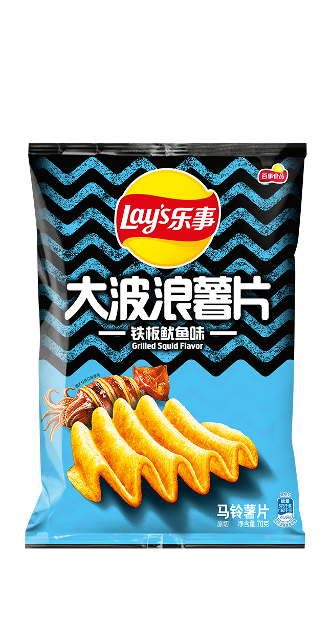 乐事大波浪铁板鱿鱼味70g Lay’s Potato Chips Squid Flavour