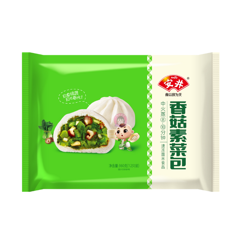 安井香菇素菜包360g Anjoy Pak Choi and Mushroom Bun