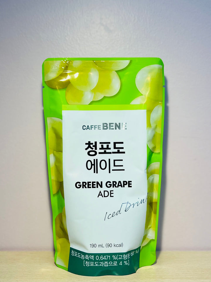 Caffe Bene Green Grape Ade Korean Pouch Drink 190ml