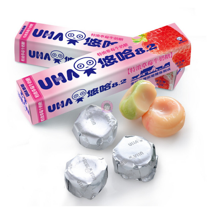 悠哈特浓牛奶糖草莓味40g Uha Tokuno Milk Candy Strawberry Flavour