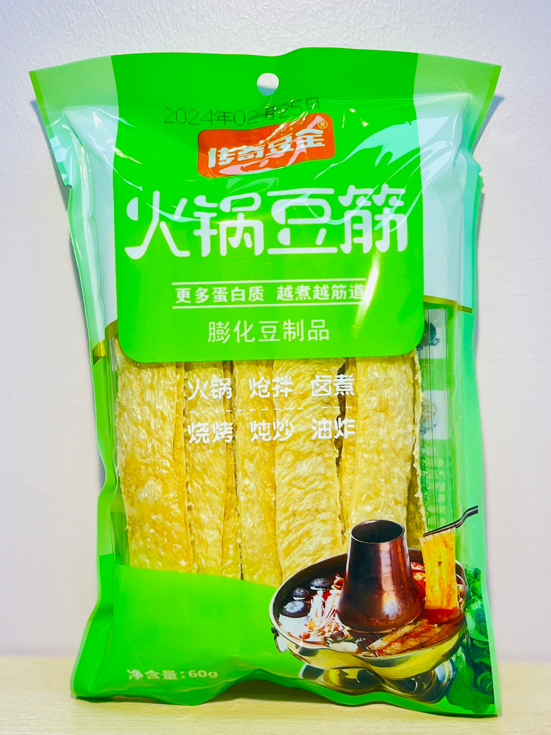 传奇豆金火锅豆筋60g CQDJ Hot Pot Bean Curd Sheet