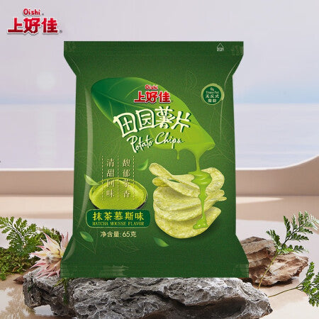 上好佳薯片抹茶慕斯味65g Oishi Potato Chips Matcha Mousse Flavour