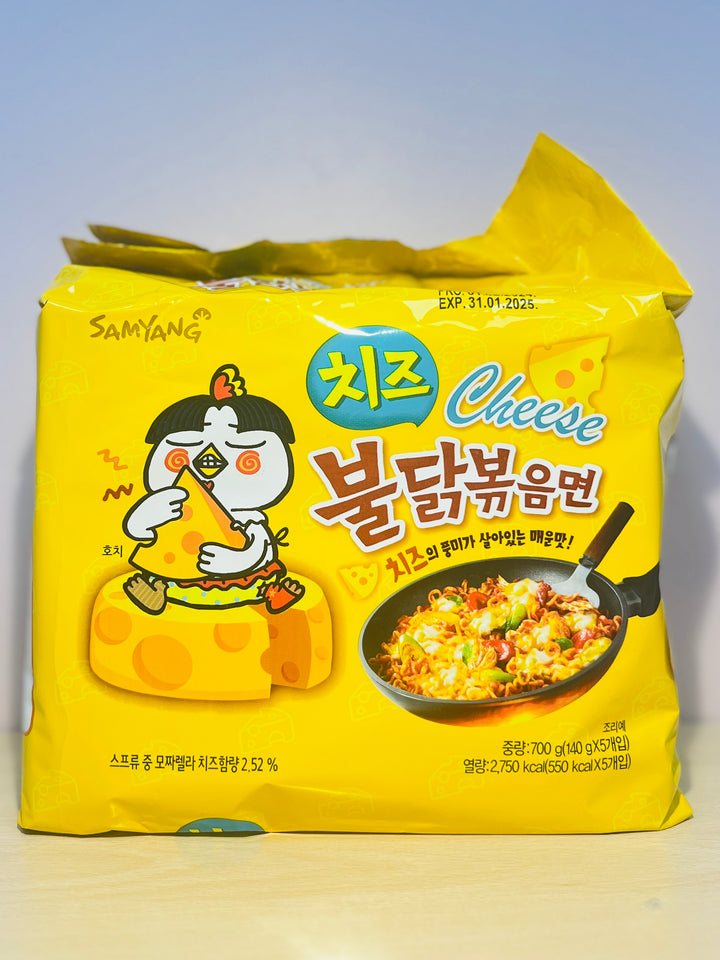 三养火鸡面芝士味5pcks Samyang Hot Chicken Ramen Cheese Flavour