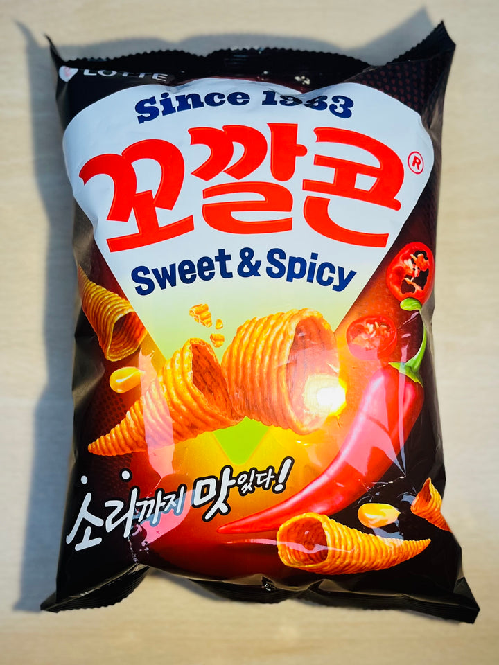 Lotte Kokal Corn Snack Sweet & Spicy Flavour 67g 乐天玉米脆角甜辣味