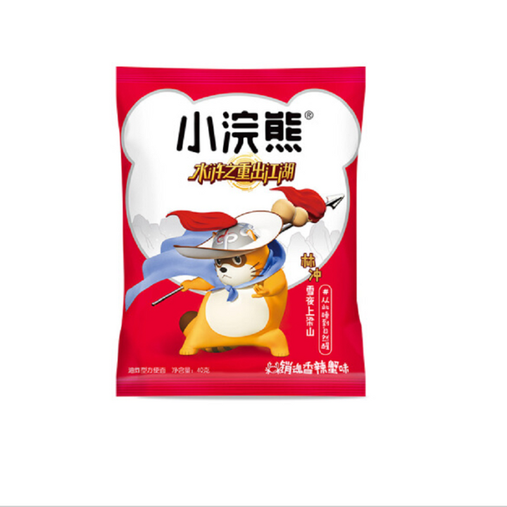 统一小浣熊干脆面香辣蟹味40g Unif noodle snack Spicy Crab Flavour