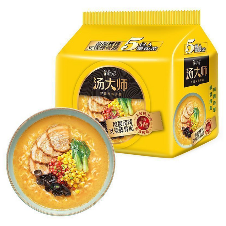 康师傅汤大师酸辣叉烧豚骨5pcks KSF Sour spicy Porpoise bone