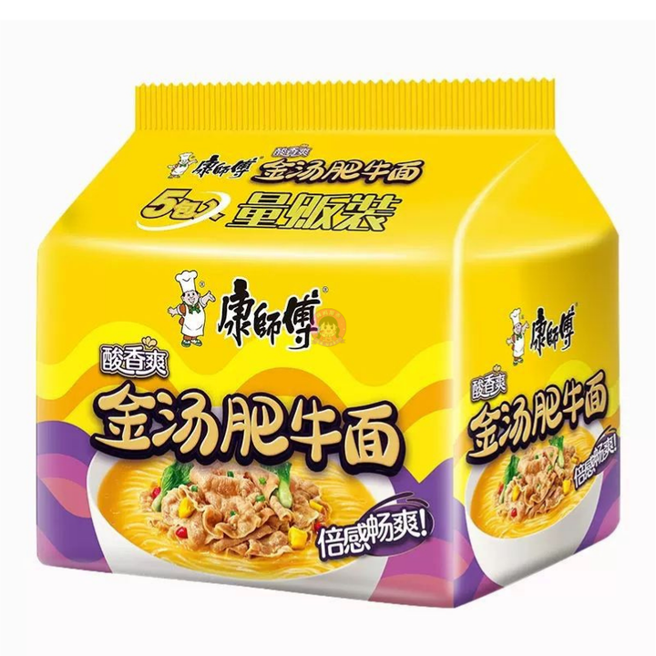 康师傅金汤肥牛5pcks MK Golden Stock Beef Noodle