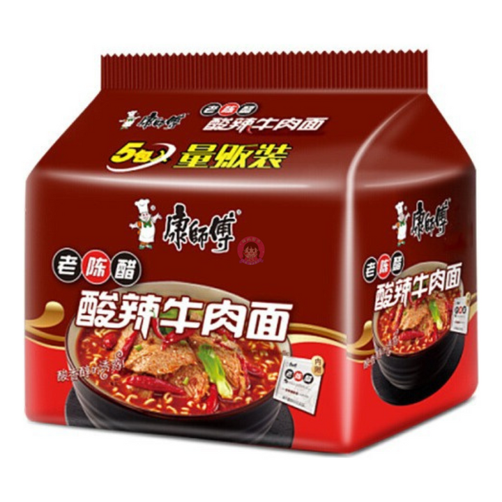 康师傅酸辣牛肉面5pcks Master Kang Instant Noodle Hot & Sour Beef Flavour