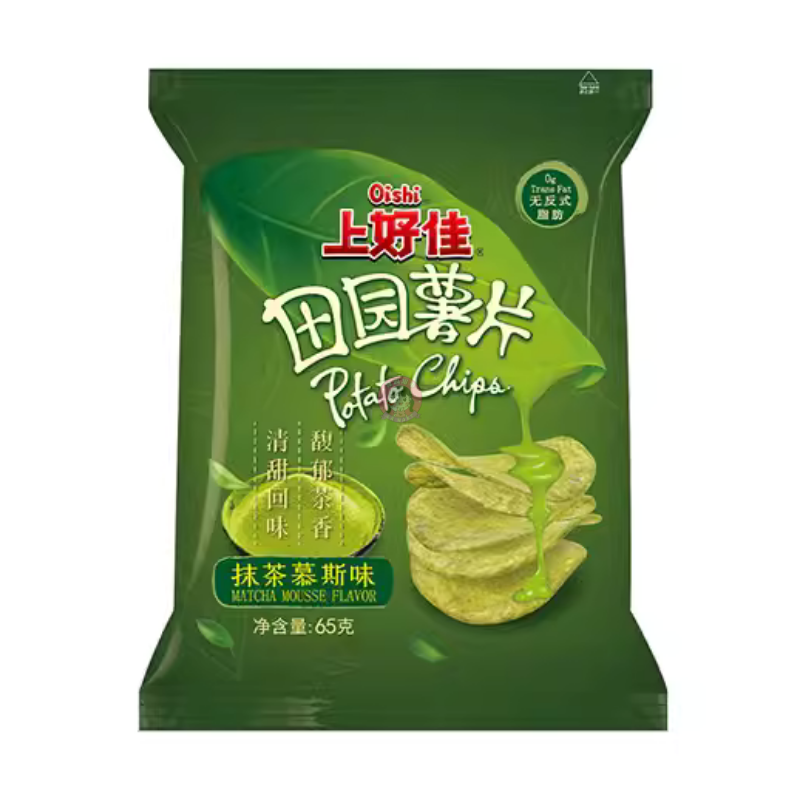 上好佳薯片抹茶慕斯味65g Oishi Potato Chips Matcha Mousse Flavour