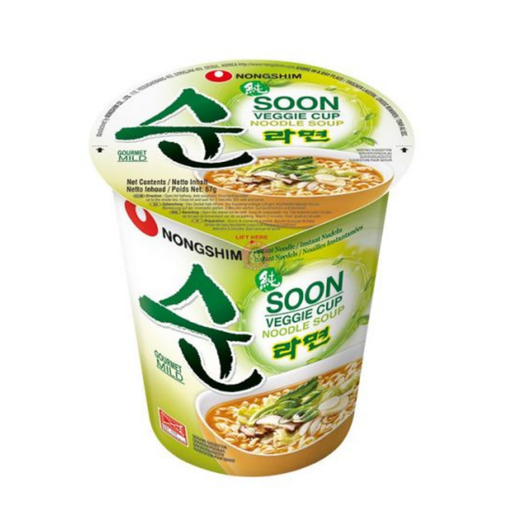 农心素菜拉面杯67g Nongshim Soon Veggie Cup Noodle