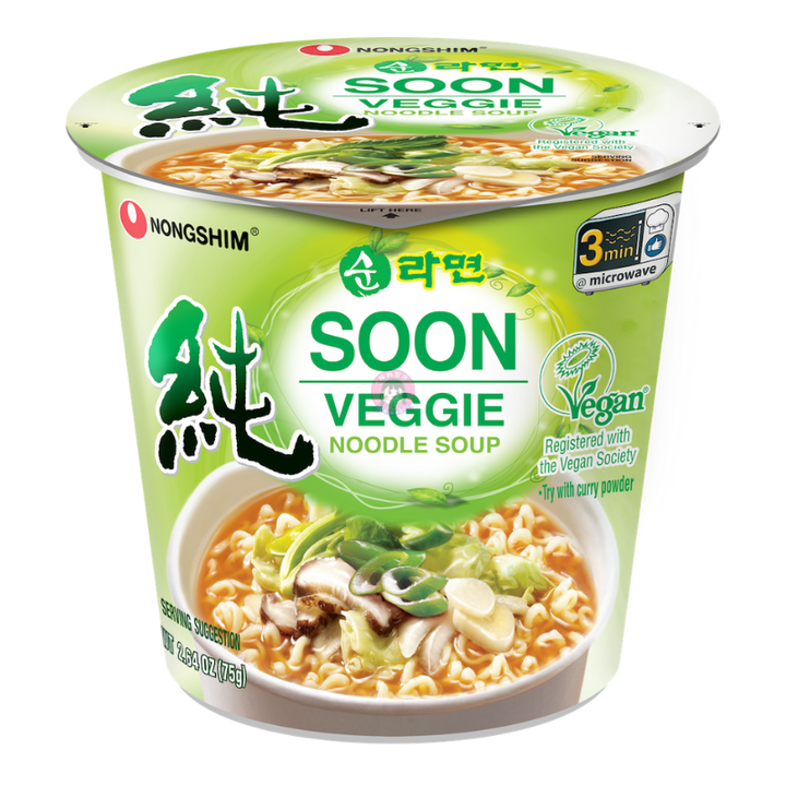 农心素菜拉面杯67g Nongshim Soon Veggie Cup Noodle