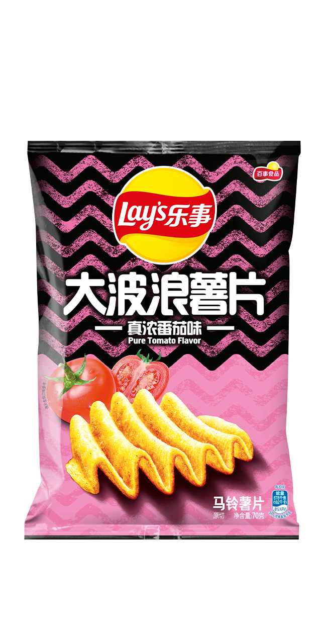 乐事大波浪薯片番茄味70g Lay's Potato Crisps Tomato