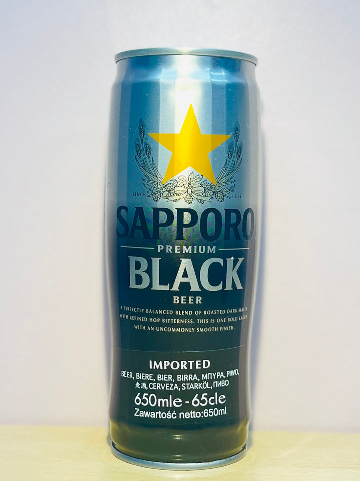 Sapporo Premium Black Beer Can Alc 5% 650ml