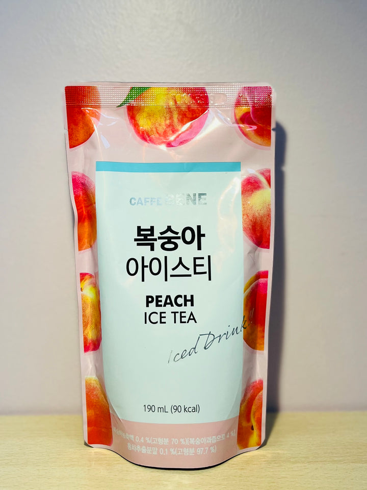 Caffe Bene Peach Ice Tea Korean Pouch Drink 190ml