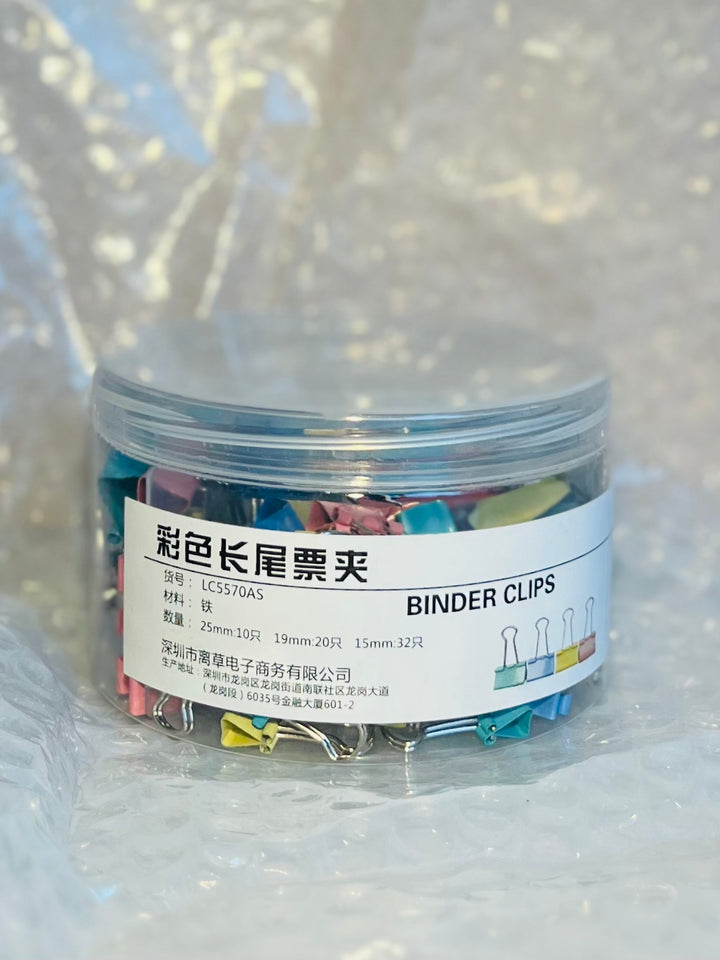 离草彩色燕尾夹(各种大小) 62 Pack LC Rainbow Foldback Binder Clips (Various Sizes)