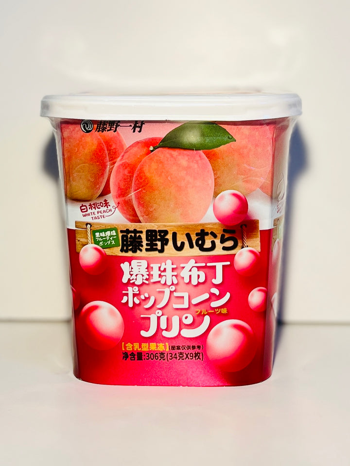 藤野一村爆珠布丁白桃味306g Fujino Ichimura Popping Boba Pudding Peach