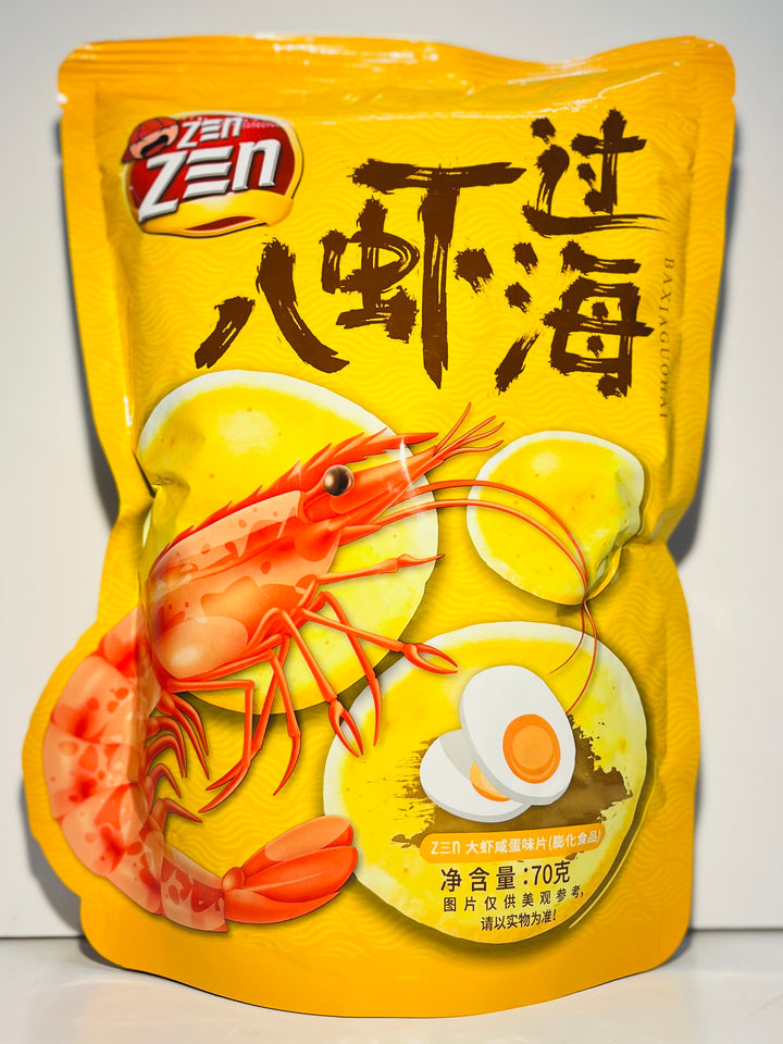 八虾过海咸蛋味虾片70g Zen Zen Jumbo Prawn Crackers Salted Egg