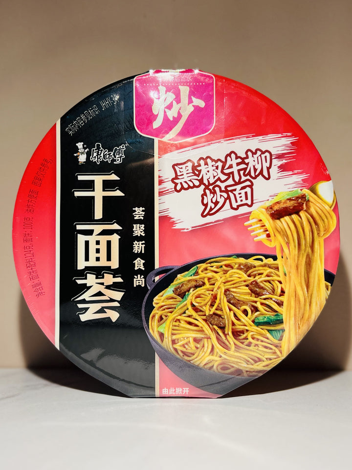 康师傅黑椒牛柳炒面干烩面124g Master Kang Dry Instant Noodle Black Pepper Beef