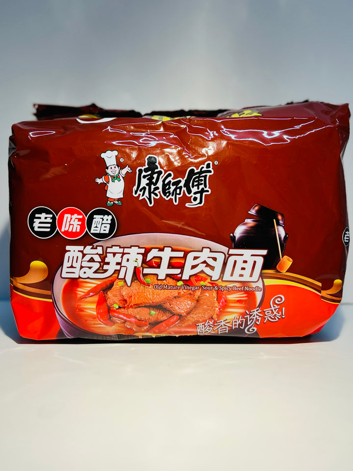 康师傅酸辣牛肉面5pcks Master Kang Instant Noodle Hot & Sour Beef Flavour