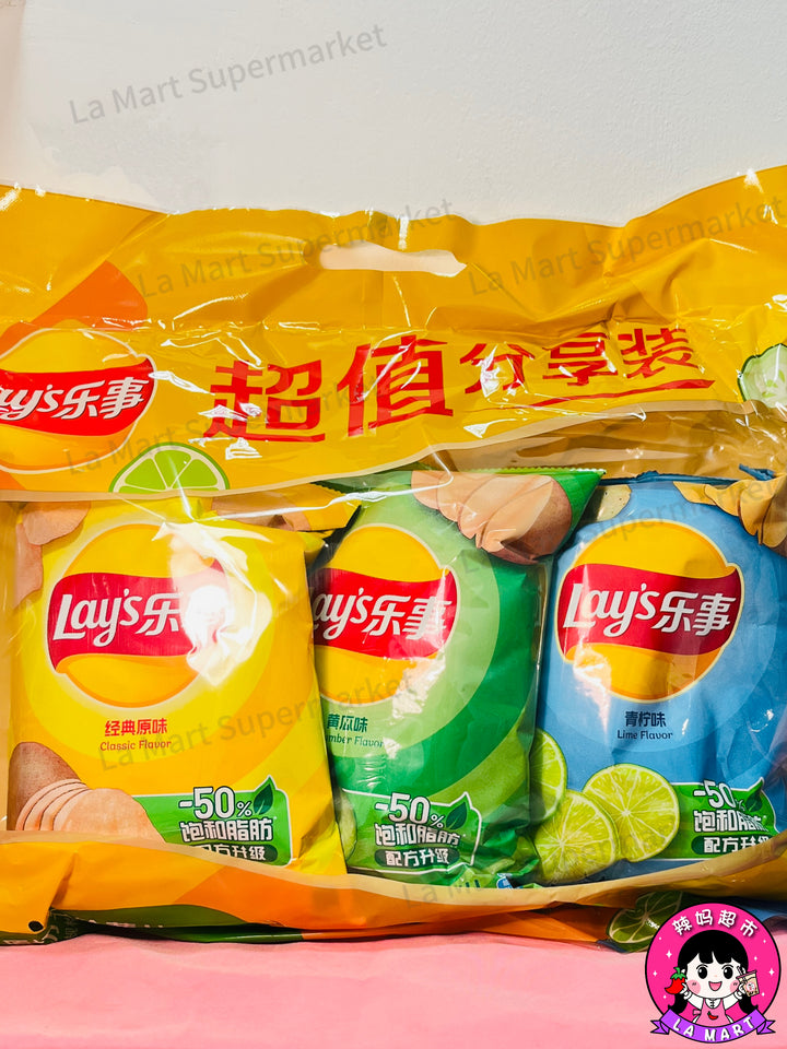 乐事分享装(原味+黄瓜+青柠)味 3*70g Lay's Assorted Crisps Original + Cucumber + Lime Flavour