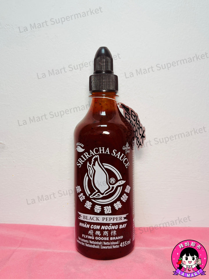 Flying Goose Sriracha Chilli Sauce Black Pepper 455ml 飞鹅牌是拉差辣椒酱黑椒味