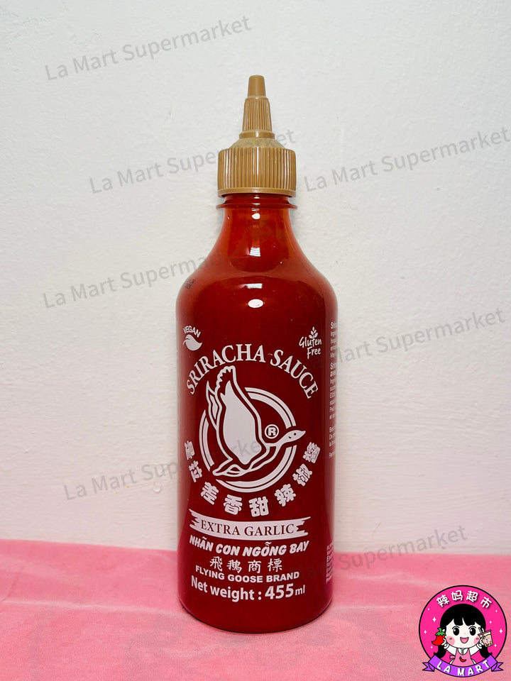 Flying Goose Sriracha Chilli Sauce Extra Garlic 455ml 飞鹅牌是拉差蒜蓉辣椒酱