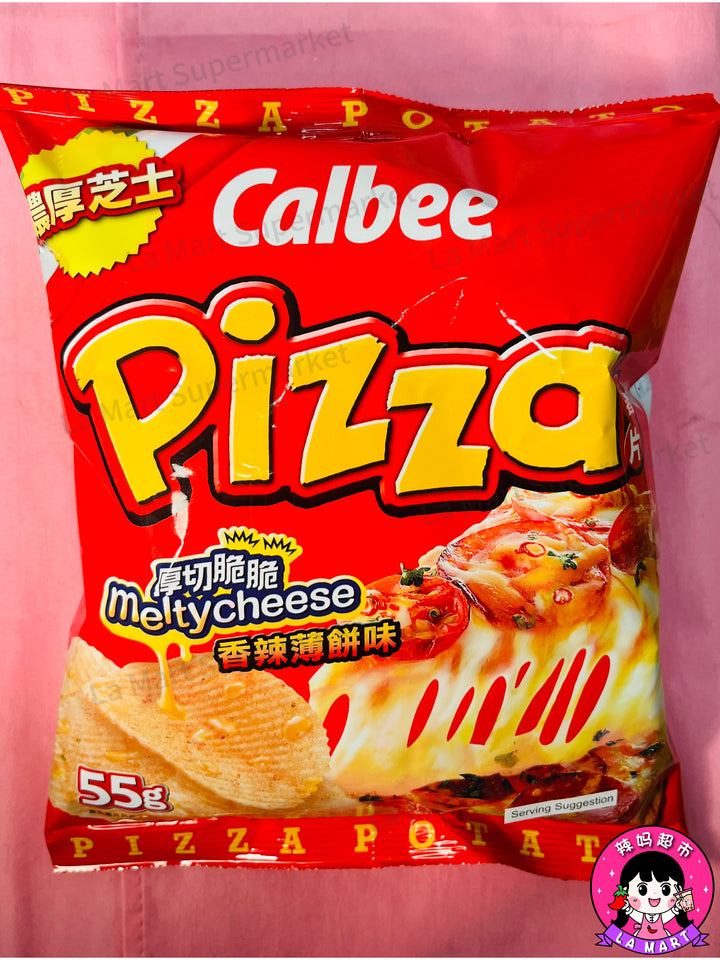 卡乐比薯片香辣薄饼55g Calbee Potato Chips Spicy Pizza Flavour