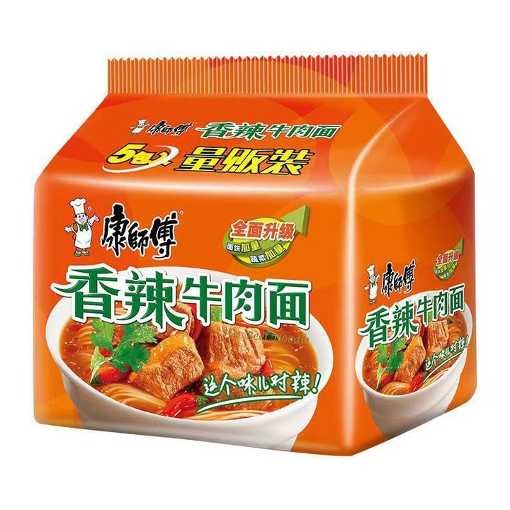 康师傅香辣牛肉面5pcks Master Kang Instant Noodle Spicy Beef Flavour