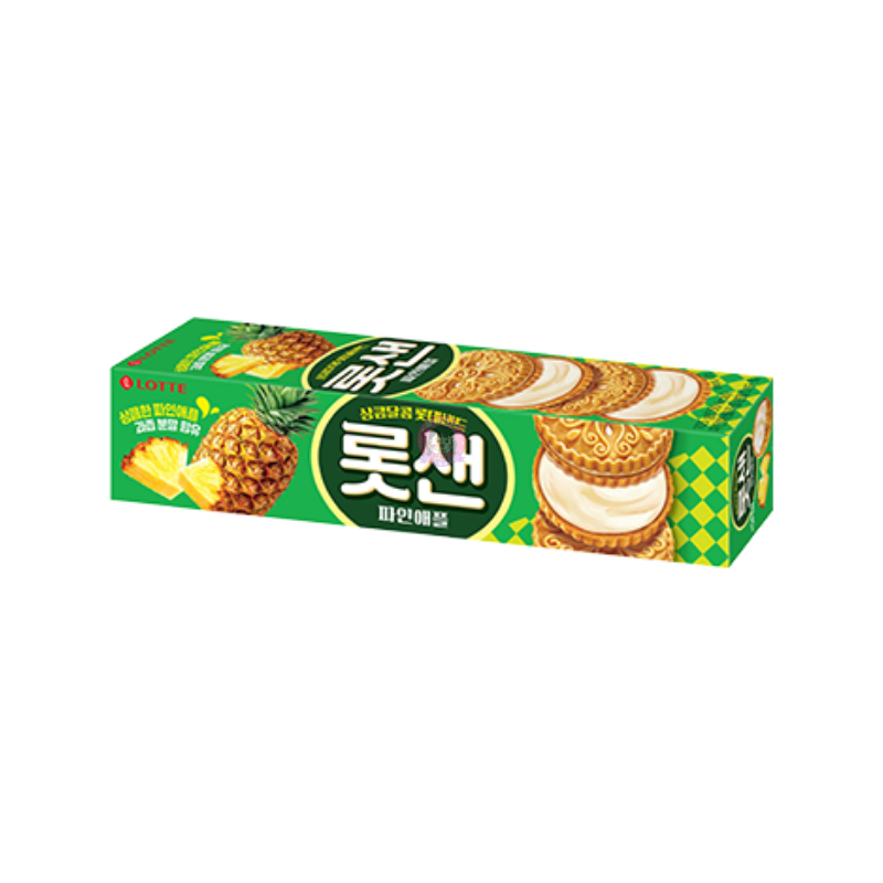 Lotte Sand Cookies Pineapple Flavour 105g 乐天夹心曲奇菠萝味