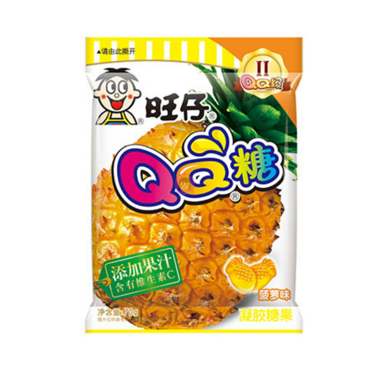 旺仔QQ糖菠萝味70g WZ QQ Gummy Candy