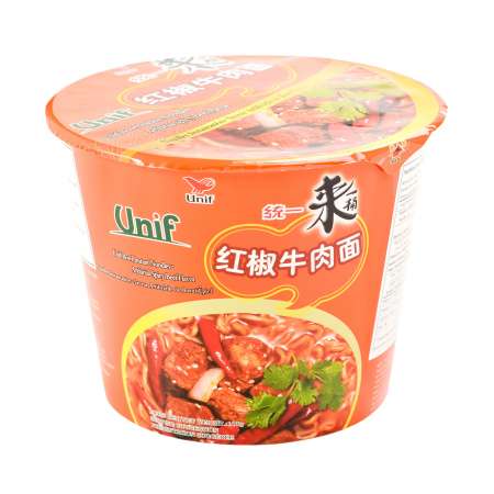 统一红椒牛肉面桶110g Unif Bowl Instant Noodles Spicy Beef