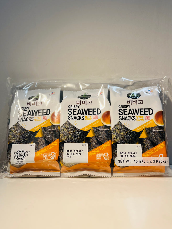 Bibigo Crispy Seaweed Snacks Original Flavour15g