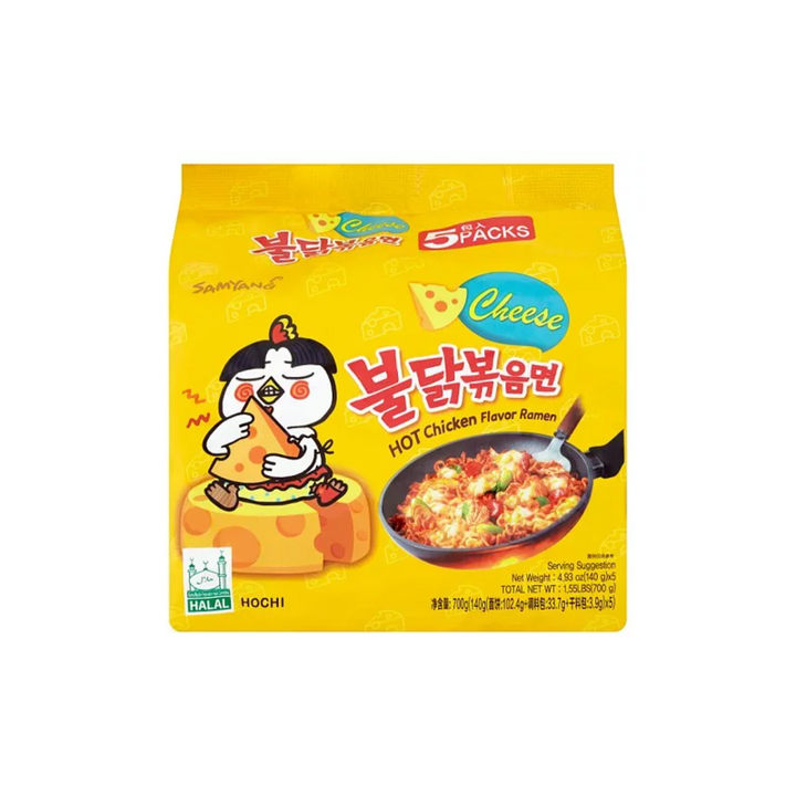 三养火鸡面芝士味5pcks Samyang Hot Chicken Ramen Cheese Flavour