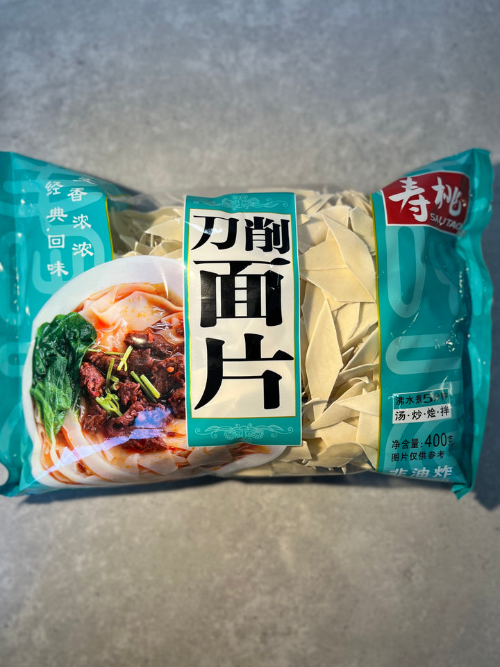 寿桃牌刀削面片400g ST Sliced Noodle Pieces