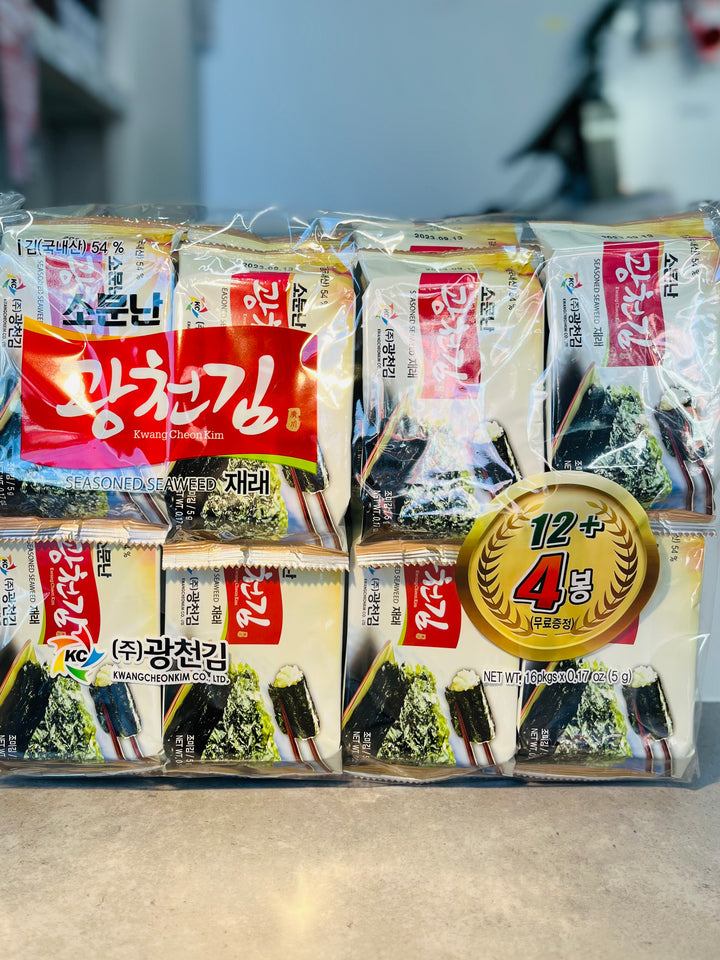 Kwang Cheon Kim Jaerae Dosirak Seasoned Seaweed 16pcks