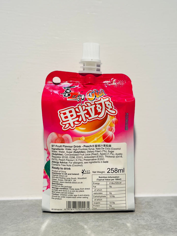 喜之郎CC果粒爽水蜜桃258ml ST Fruit Flavoured Drink Peach