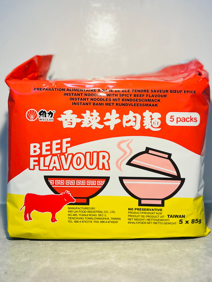维力香辣牛肉面5pcks WL Instant Noodle Spicy Beef Flavour