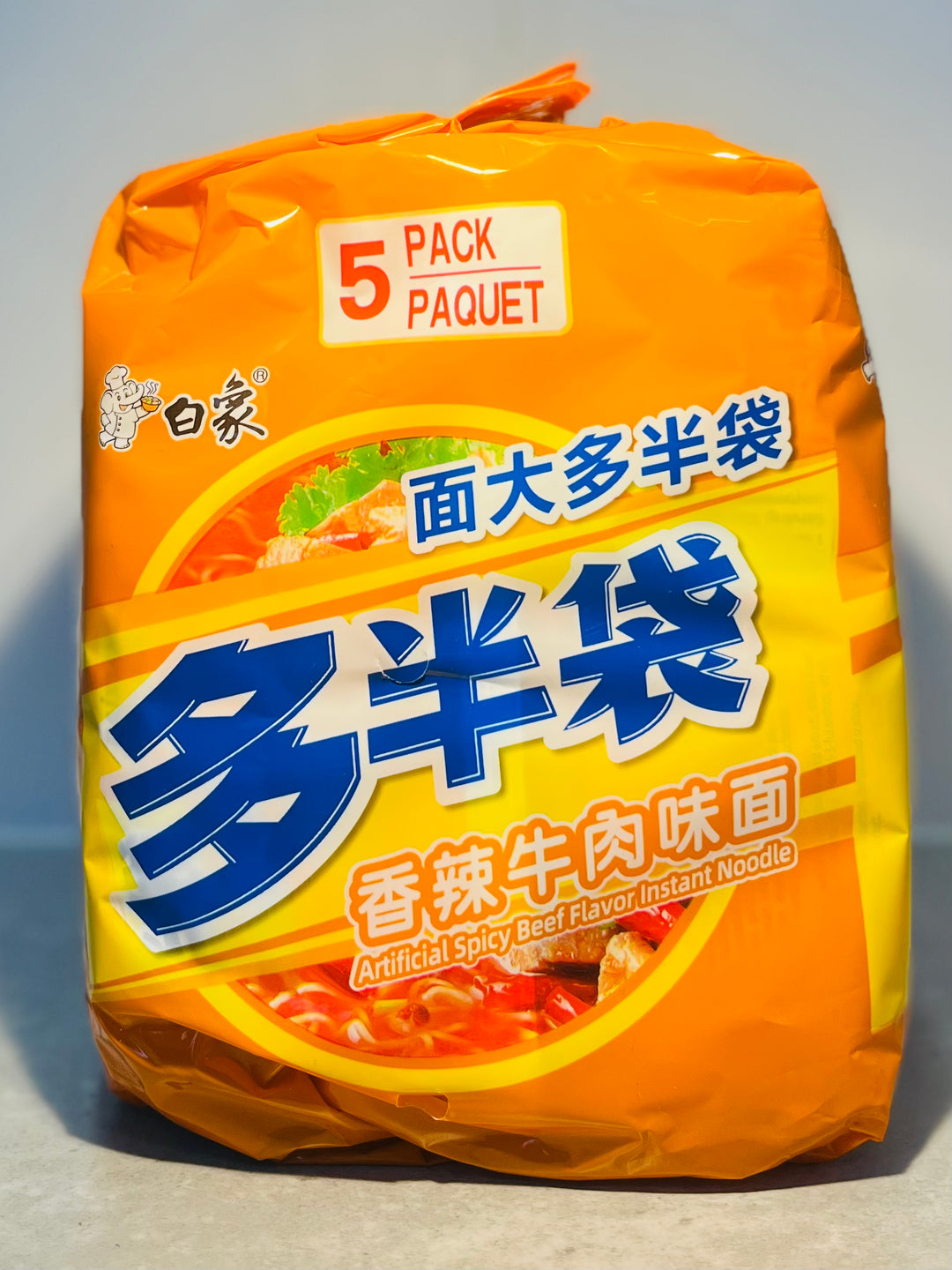 白象多半袋香辣牛肉面5pck 690g Baixiang Instant Noodle Hot Beef