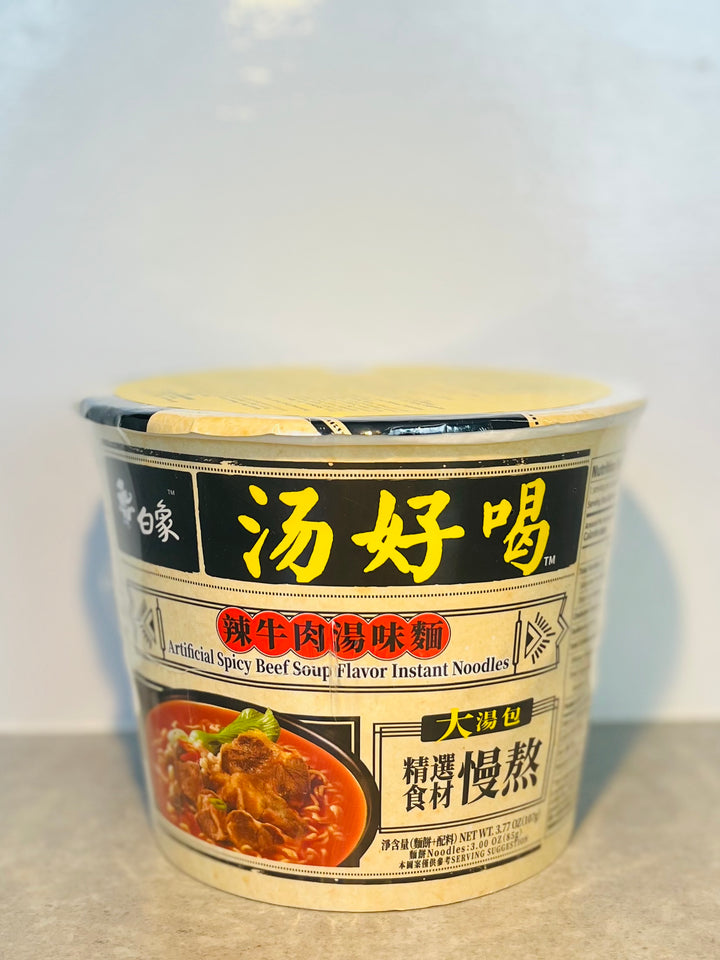 白象汤好喝辣牛肉汤味面桶107g BX Spicy Beef Soup Noodle BOWL