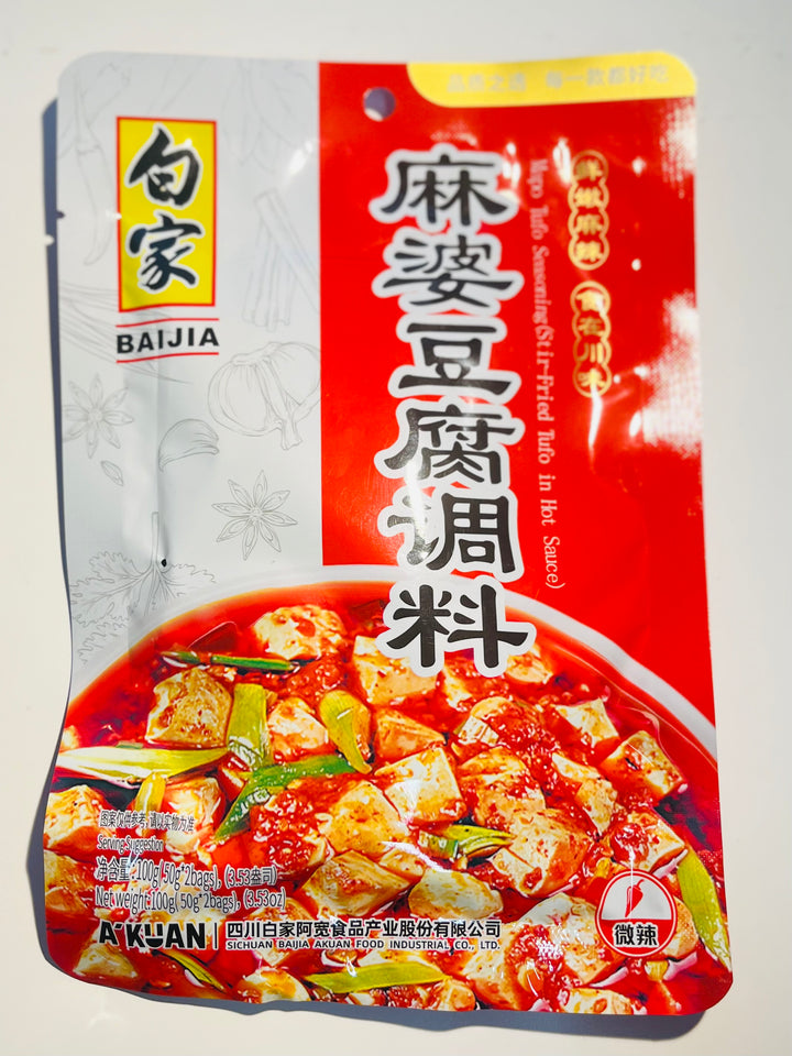 白家麻婆豆腐调料 100g BJ Spicy toufu flavour Seasoning