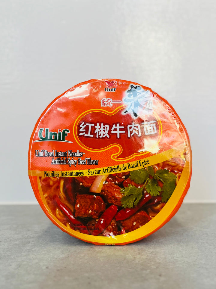 统一红椒牛肉面桶110g Unif Bowl Instant Noodles Spicy Beef