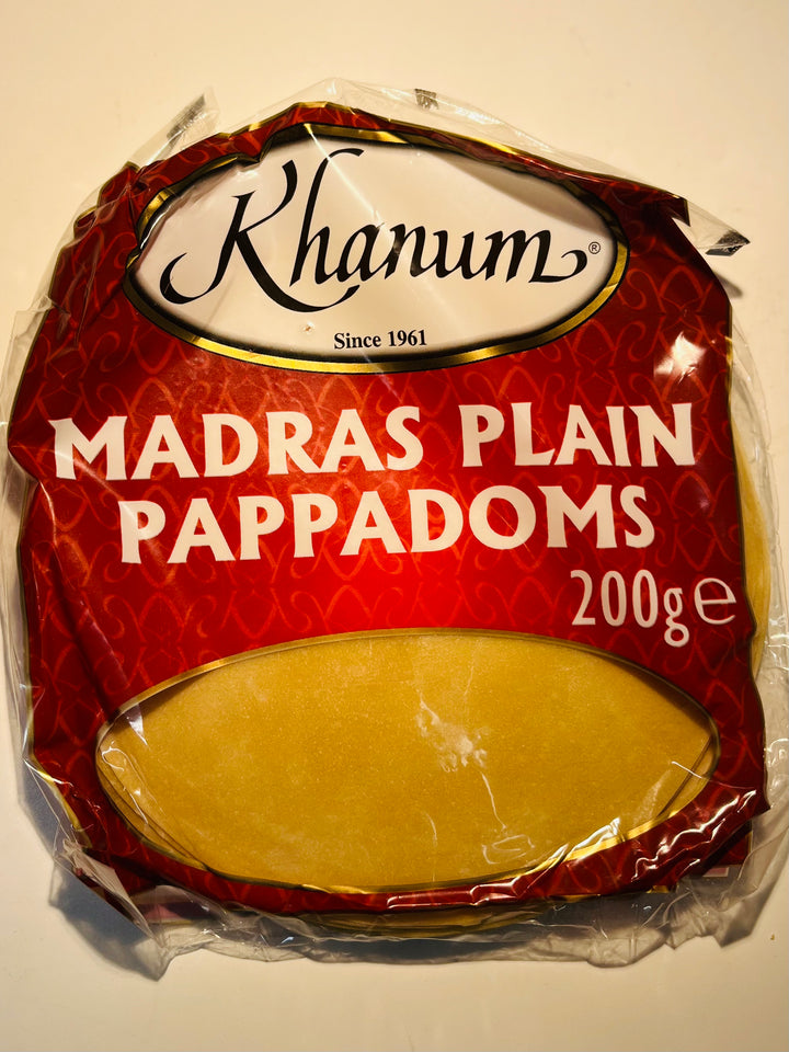 Khanum Plain Pappadoms 200g